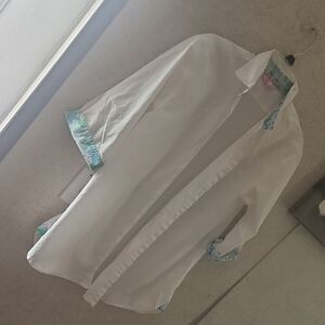 Lilly Pulitzer White and Blue Floral Shirt